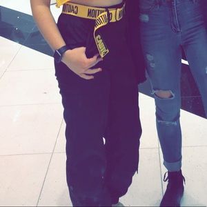 parachute pants! with caution belt